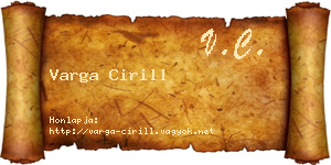Varga Cirill névjegykártya