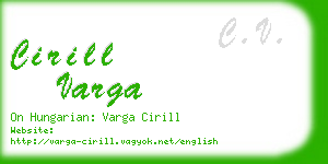 cirill varga business card